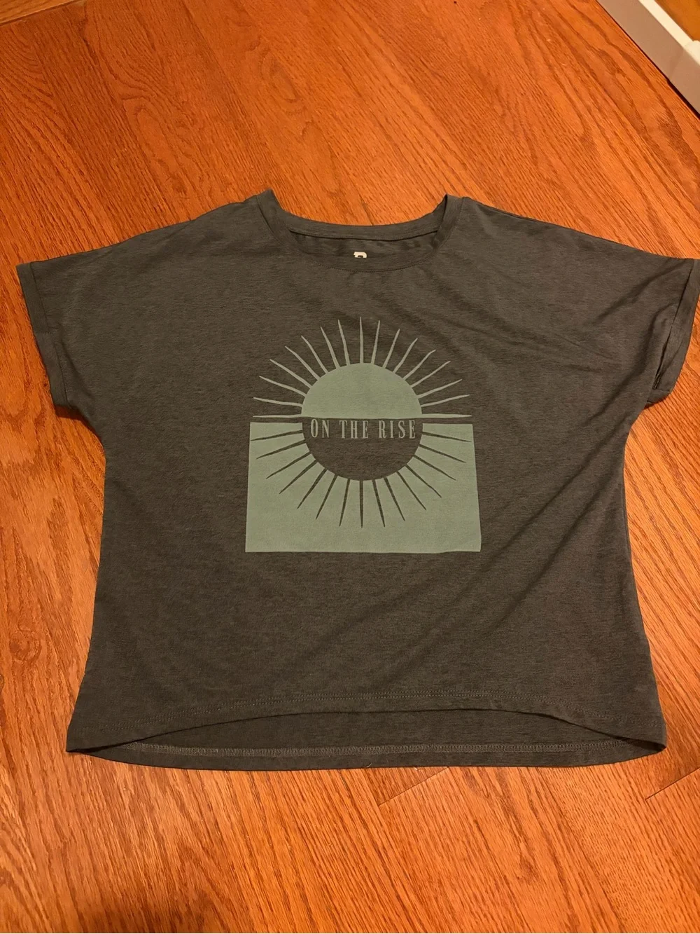 On The Rise Graphic Crop T-Shirt - Slate Gray